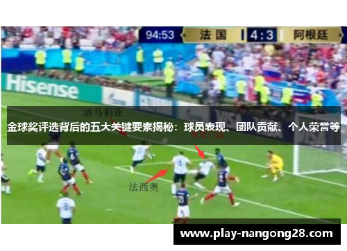 金球奖评选背后的五大关键要素揭秘：球员表现、团队贡献、个人荣誉等